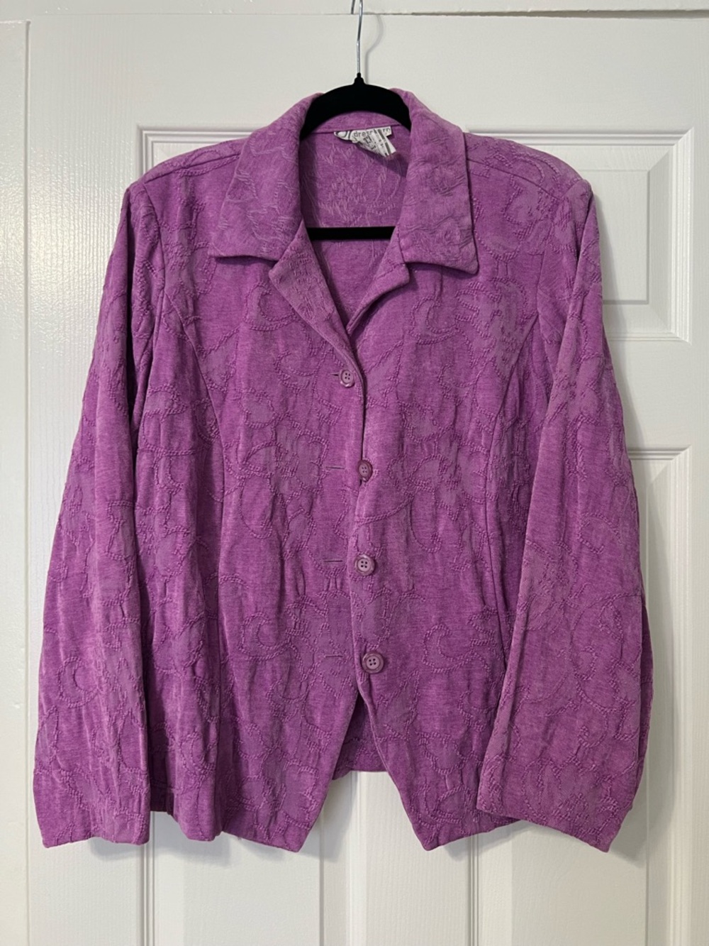 dressbarn Lavender Textured Button-Up Top
